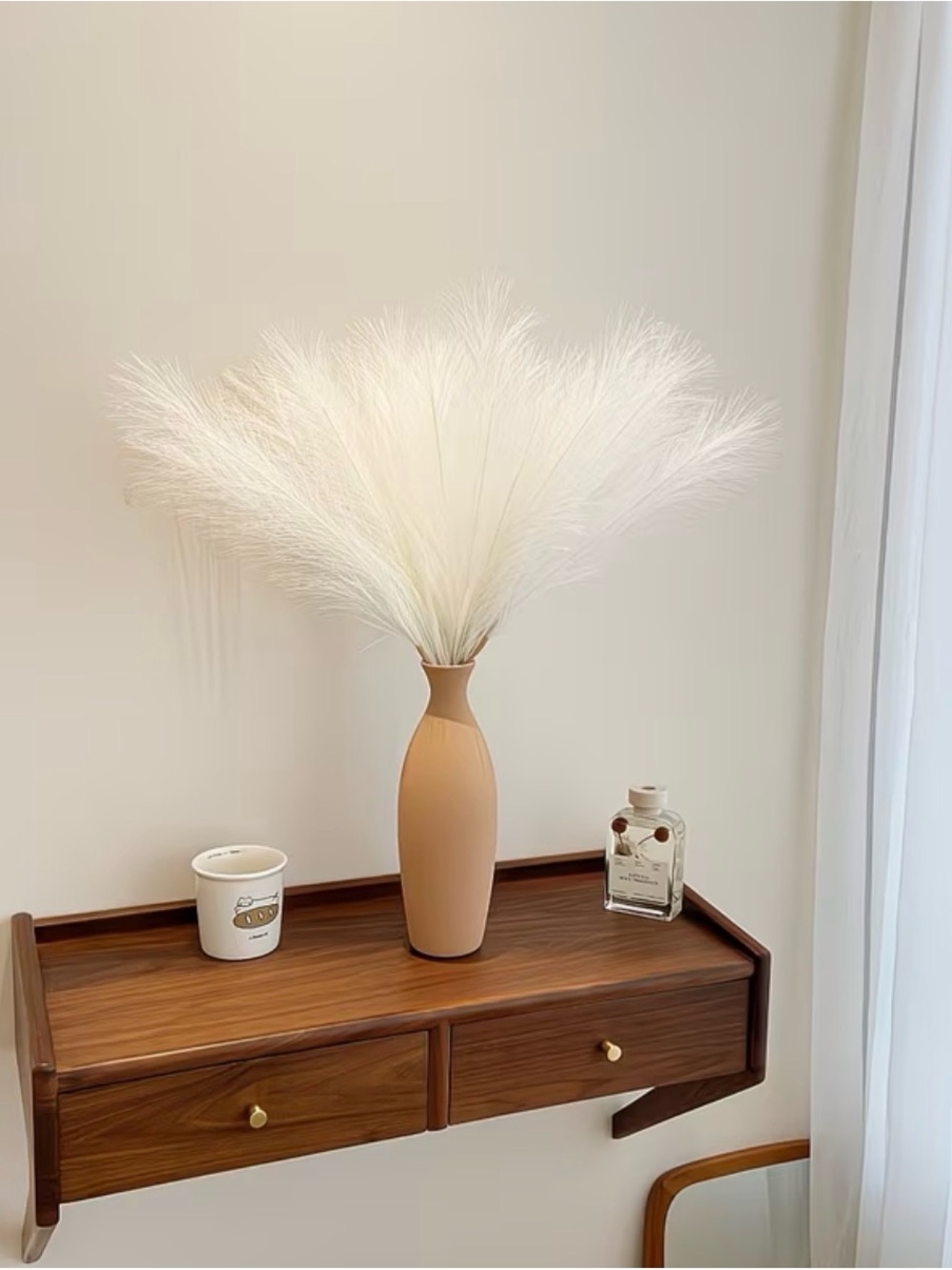 Soft Pink Faux Pampas Grass Bouquet - Picture 3 of 5